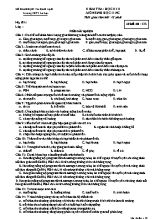 Đề kiểm tra học kì II môn Sinh học Lớp 11 (Ban nâng cao) - Mã đề 132 - Trường THPT Lê Lợi